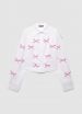 Crop shirt with bow appliqués Optical white