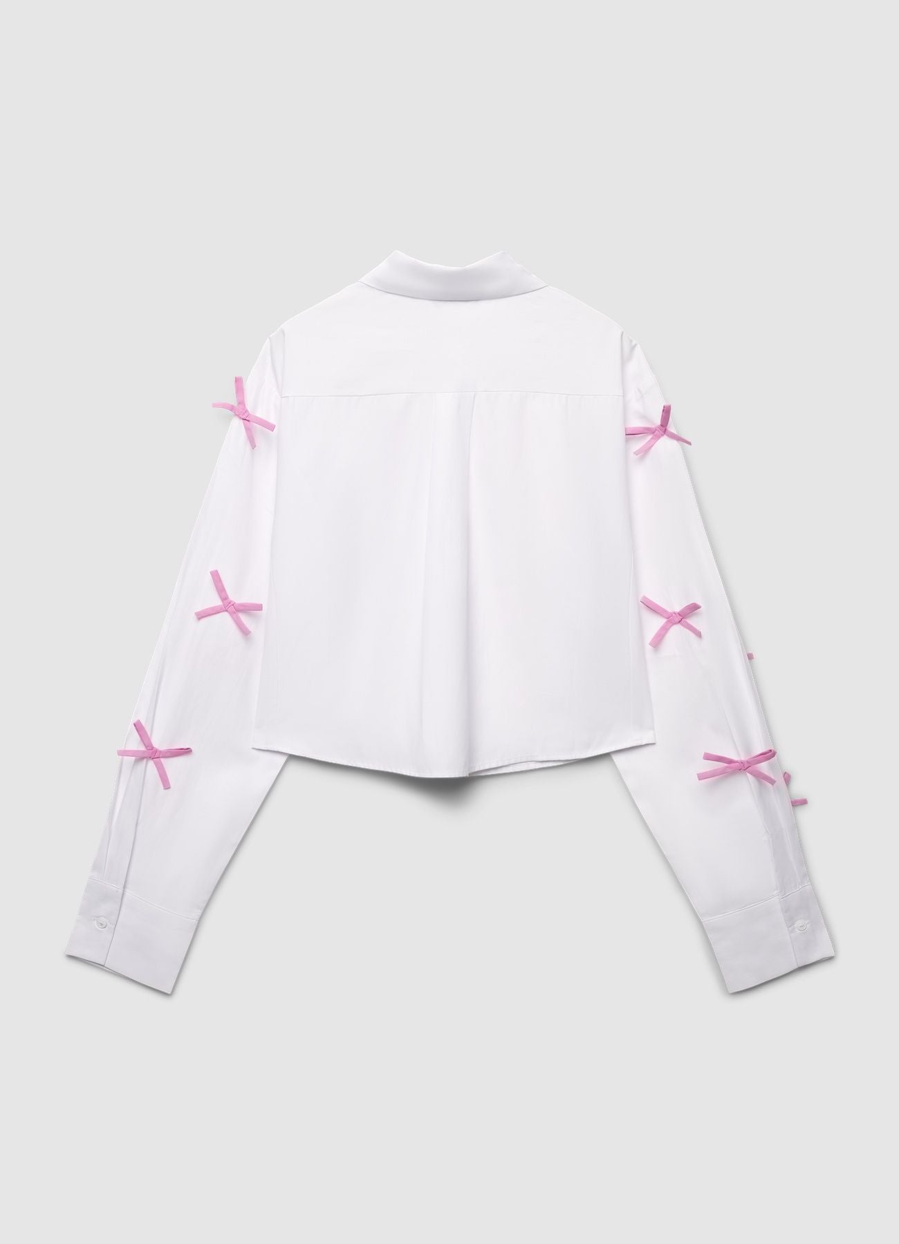 Crop shirt with bow appliqués Optical white