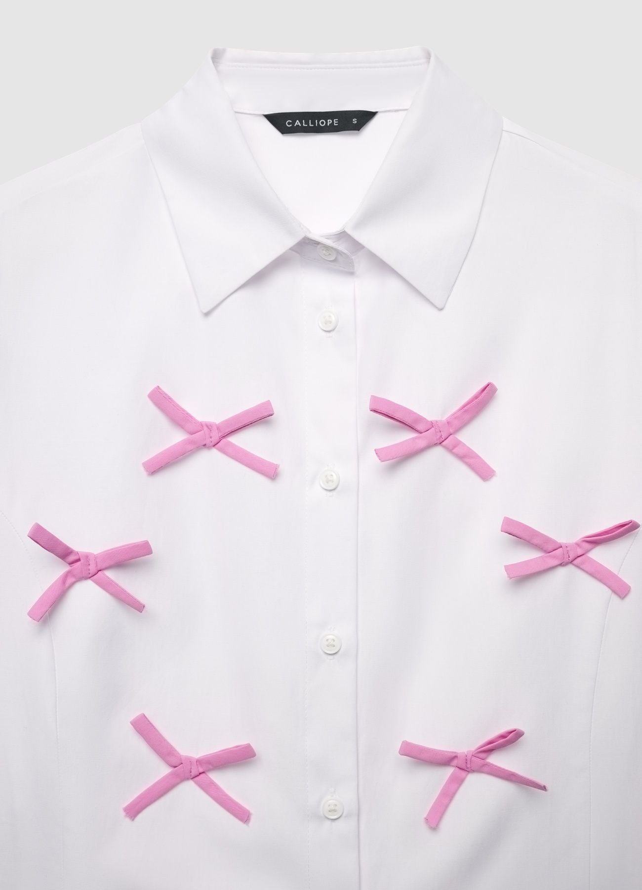Crop shirt with bow appliqués Optical white