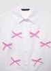 Crop shirt with bow appliqués Optical white