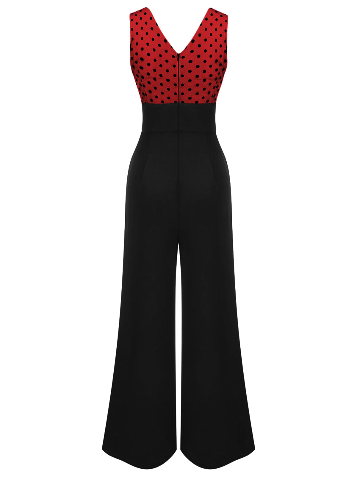 Béatrice – Combinaison Vintage Femme Bleu à Pois Col V Soirée