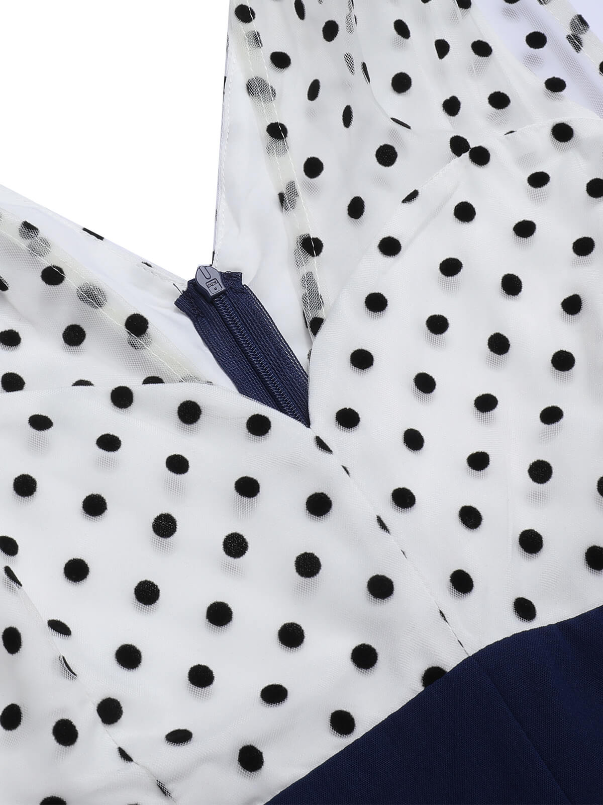 Béatrice – Combinaison Vintage Femme Bleu à Pois Col V Soirée