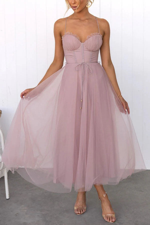 Verena - Une robe maxi de conte de fées Rose