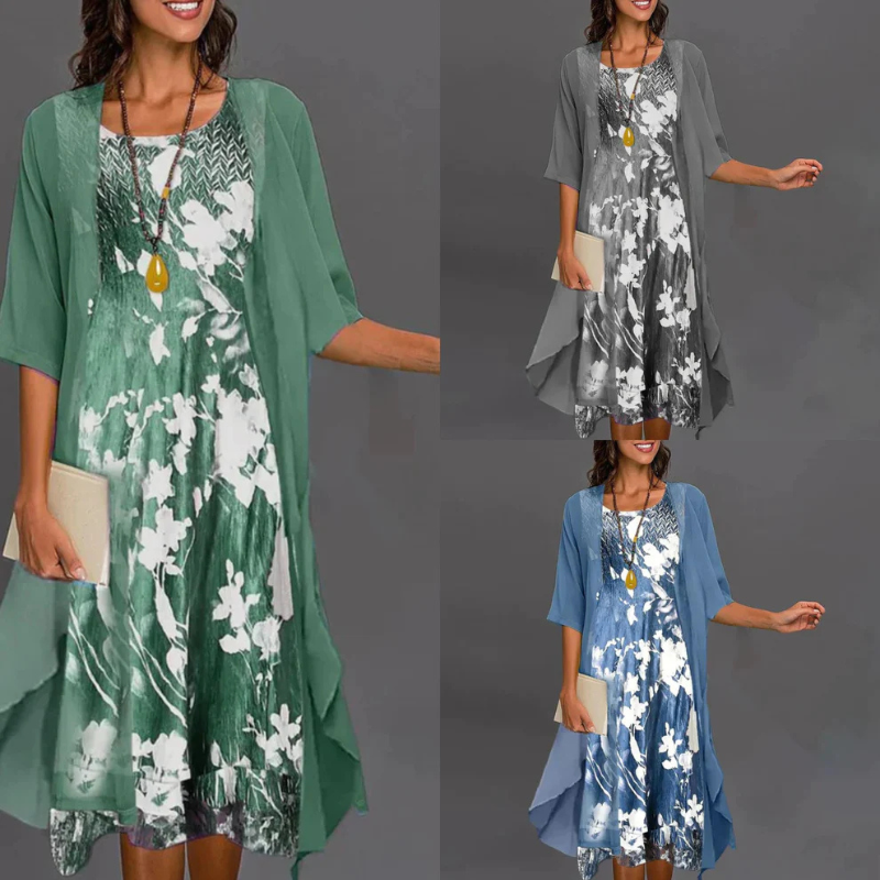 Éléonore - Robe femme à fleurs et blazer