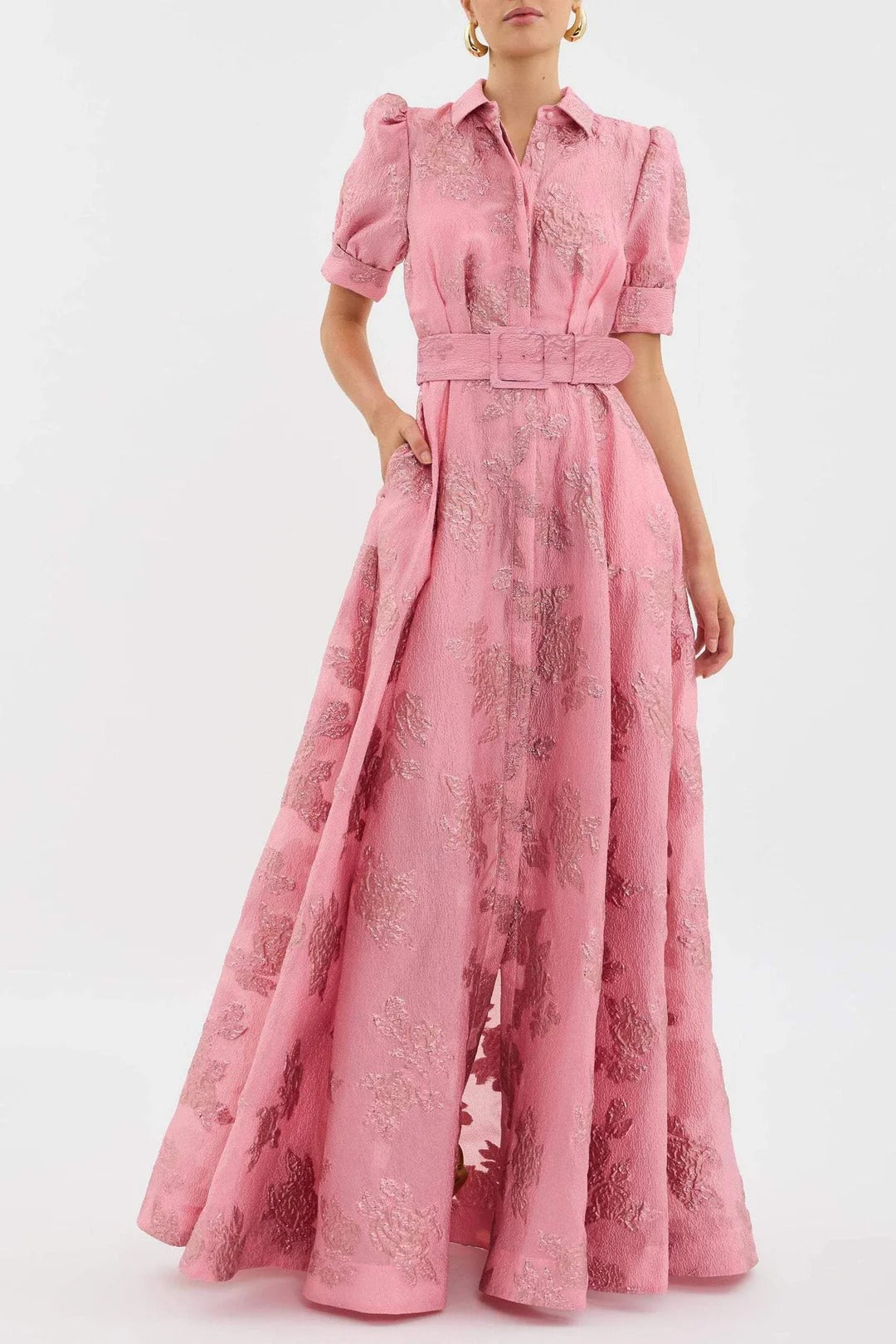 Élise - Robe à manches courtes bouffantes pour femme Rose 1