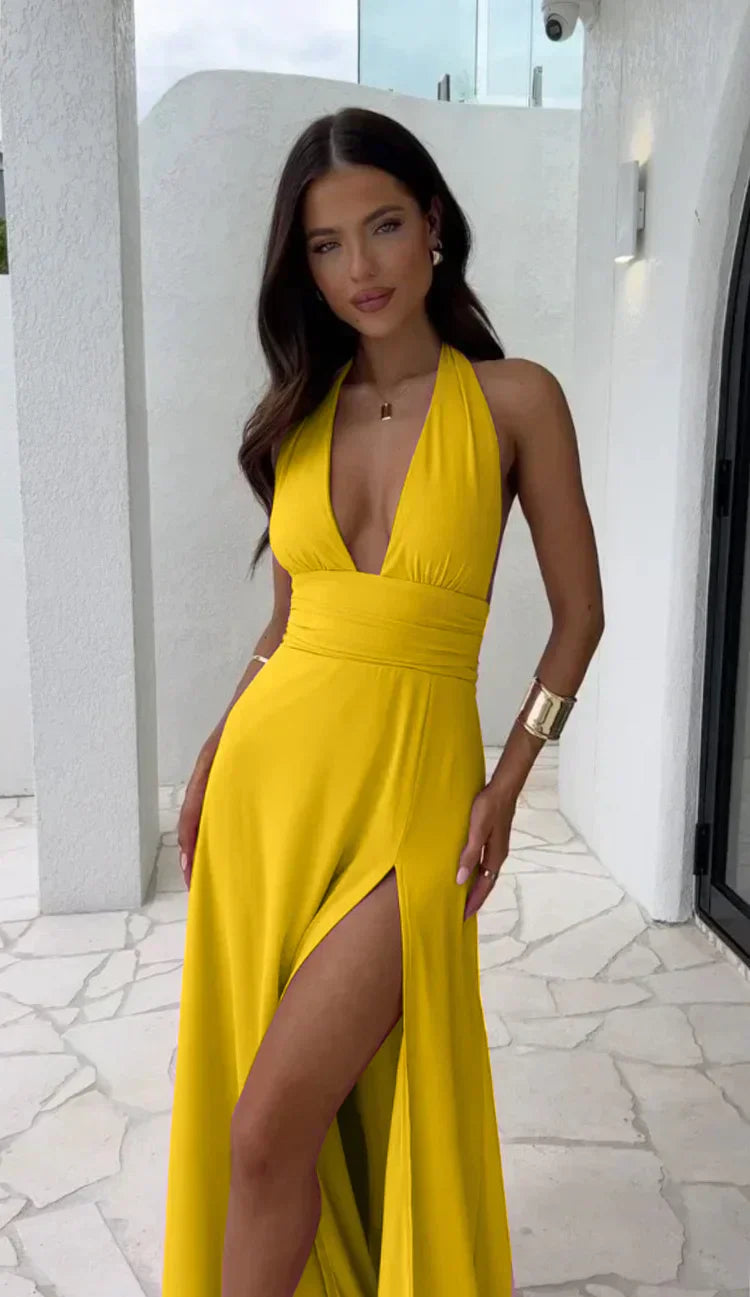 Éloïse - Robe d'été à l'élégance sans effort Jaune