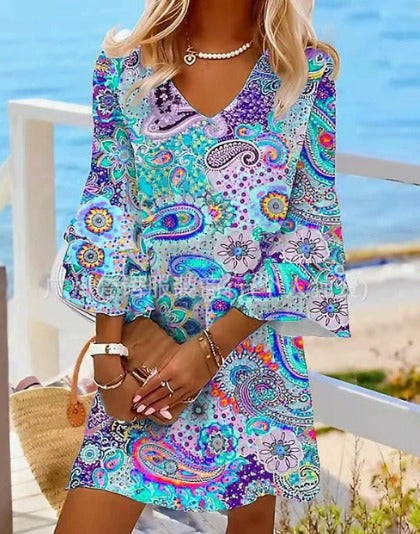 Émeraude - Robe d'été stylée et aérée Bleu