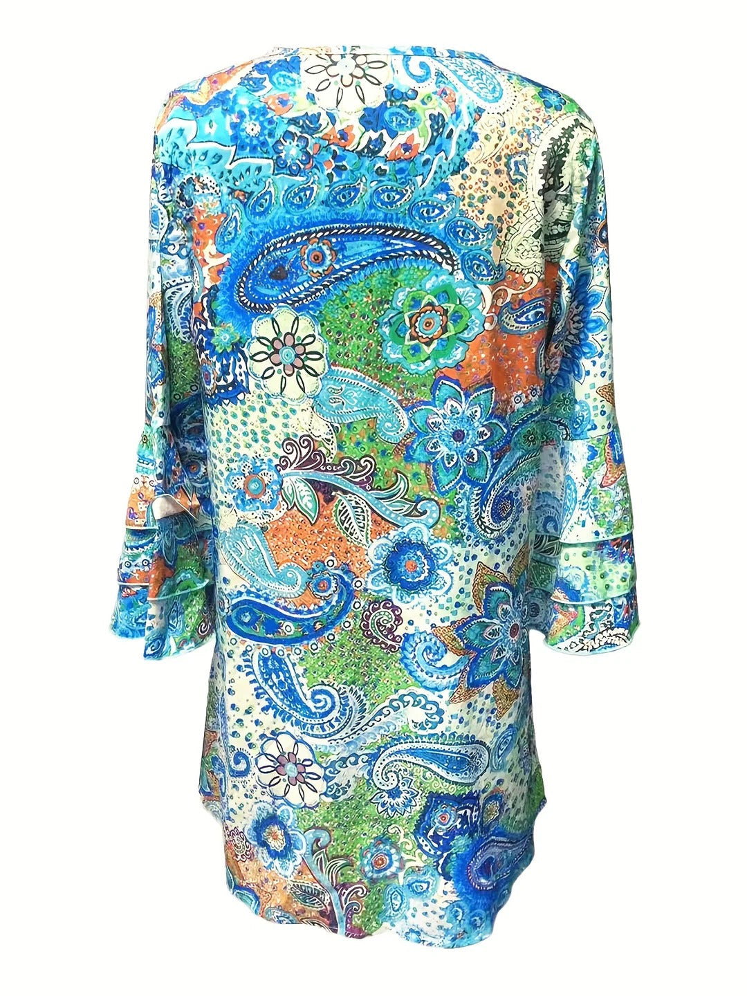 Émeraude - Robe d'été stylée et aérée Bleu 2