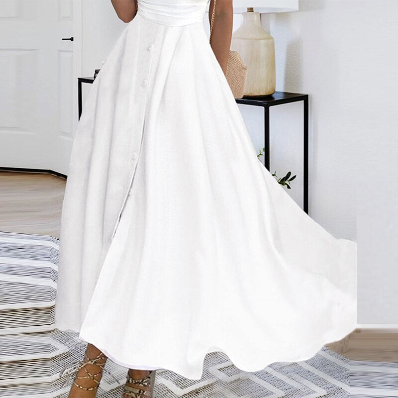 Éneline - Robe d'été élégante blanche Blanc 3
