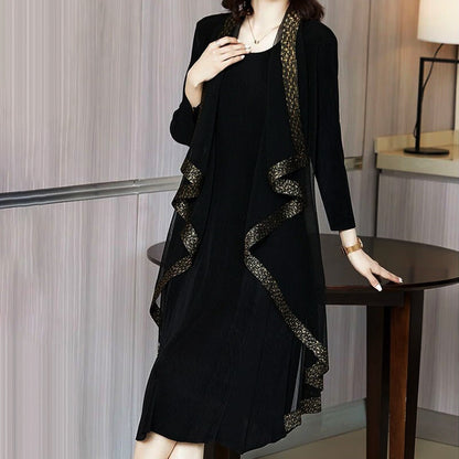 Bénédicte - New retro fall dress set Noir