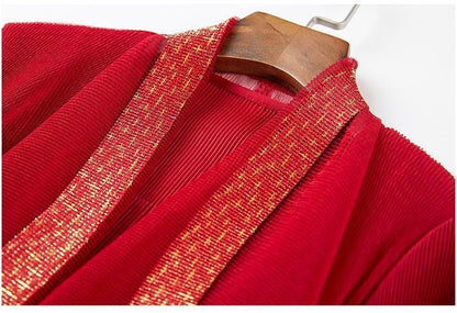 Bénédicte - New retro fall dress set Rouge 1