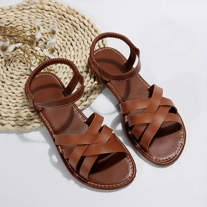 Babette - Sandales élégantes en cuir avec talon bloc Marron 1