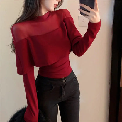 Barbara – T-shirt Rouge Décontracté Femme Look Moderne au Quotidien 1