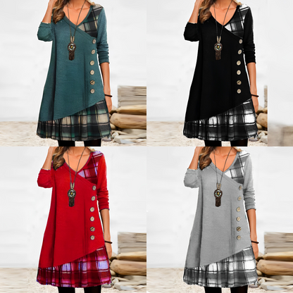 Bethsabée - Robe à carreaux géométriques