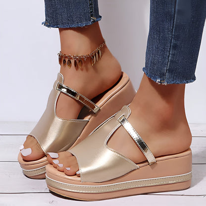 Bianca - Sandales orthopédiques Femme Confort & Style élégant L,or