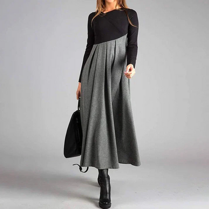Gaby - Maxi robe d'automne élégante à manches longues