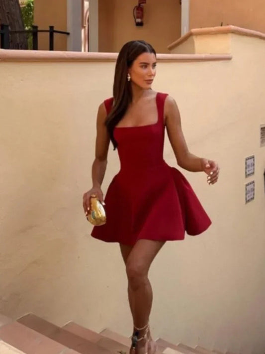 Blanche - Mini-robe de soirée chic Rouge