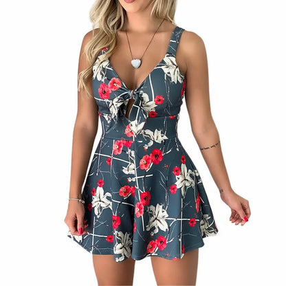 Blanche – Combinaison Sans Manches Femme au Design Coloré 4