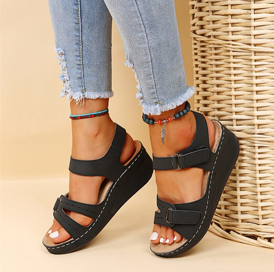 Brisa - Sandales orthopédiques Confortables et élégantes Noir