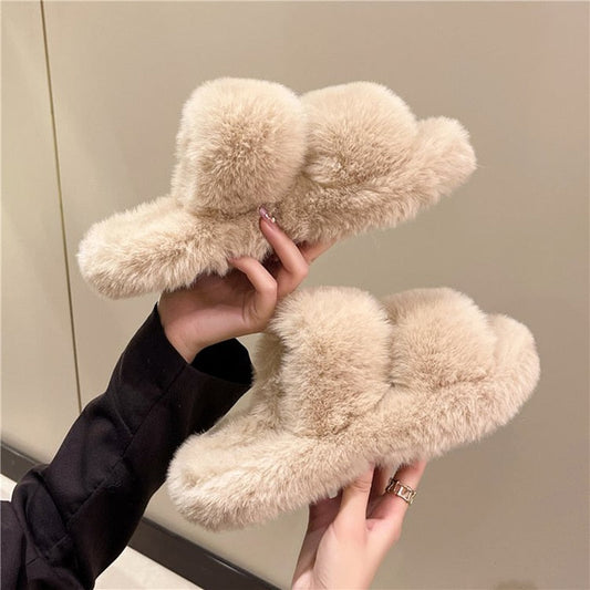 Bruna - Pantoufles moelleuses à la mode Beige