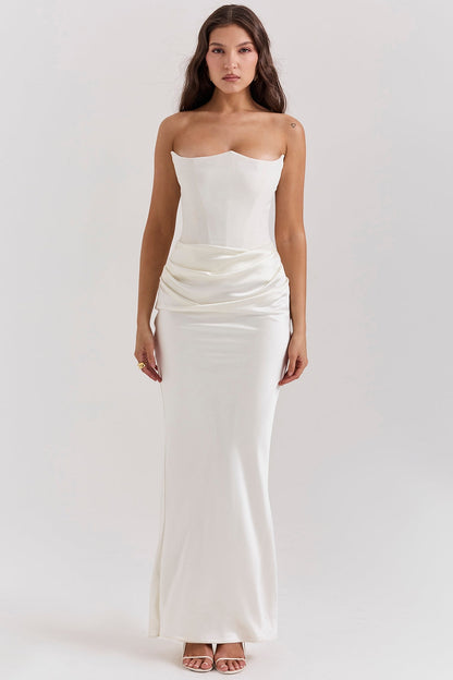 Bryanna - ROBE MAXI ROSALIND Blanc