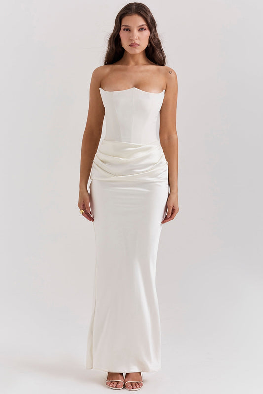Bryanna - ROBE MAXI ROSALIND Blanc