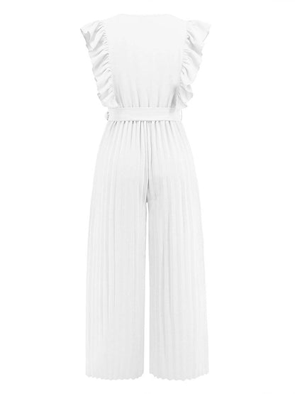 Honorine – Combinaison Femme V-Cou Volants Bohème Élégante