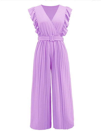 Honorine – Combinaison Femme V-Cou Volants Bohème Élégante