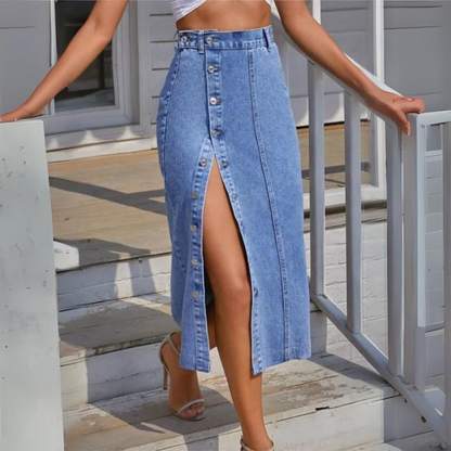 Célestine – Jupe en Jean Élégante Femme Casual Chic 4