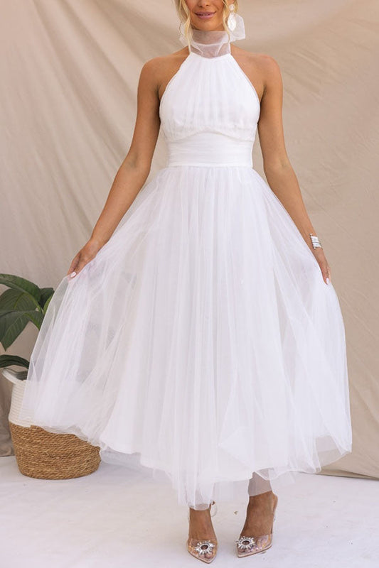 Camille - Robe de soirée à paillettes scintillantes Blanc