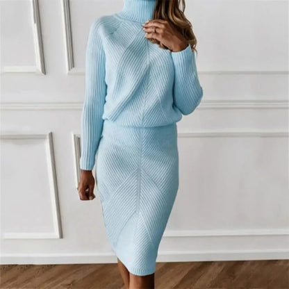 Capucine - Ensemble pull-jupe tendance pour femme Bleu ciel