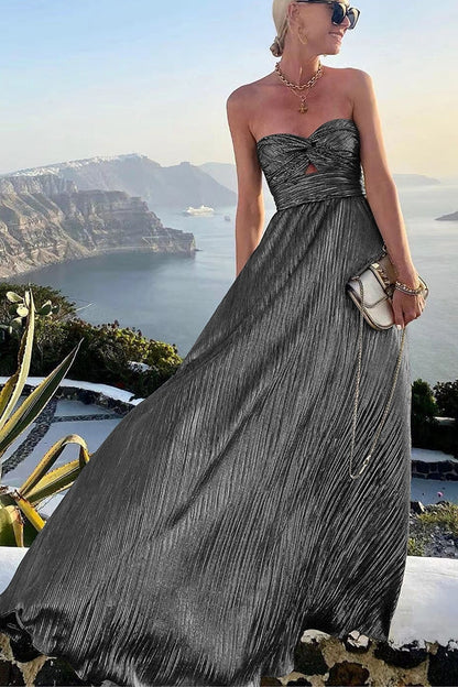 Charlotte - Robe femme maxi épaules nues Noir 1