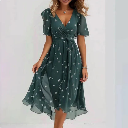 Christelle - Robe femme col V Vert
