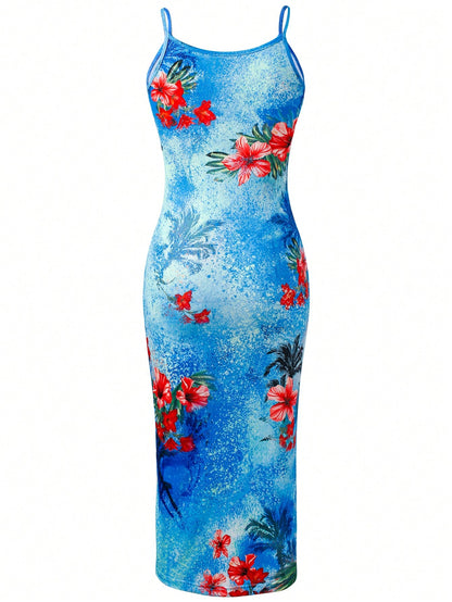 Dulcie – Robe de Plage Femme Moulante Imprimé Tropical Vacances 2