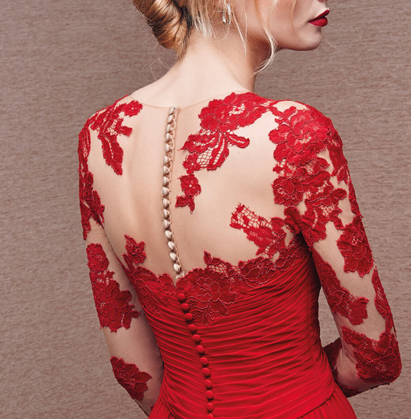Euphémie - Femme Robe d'invité de mariage élégante Maxi Rouge 2