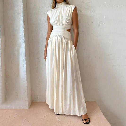 Flavie - Robe maxi femme élégante Blanc
