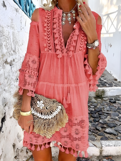 Fleur - Robe bohème chic pour femme Rose