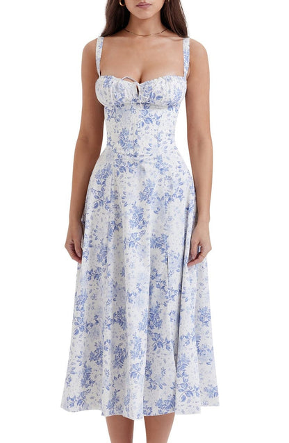 Gaelane - Elegant waist dress - Flattering and stylish Bleu