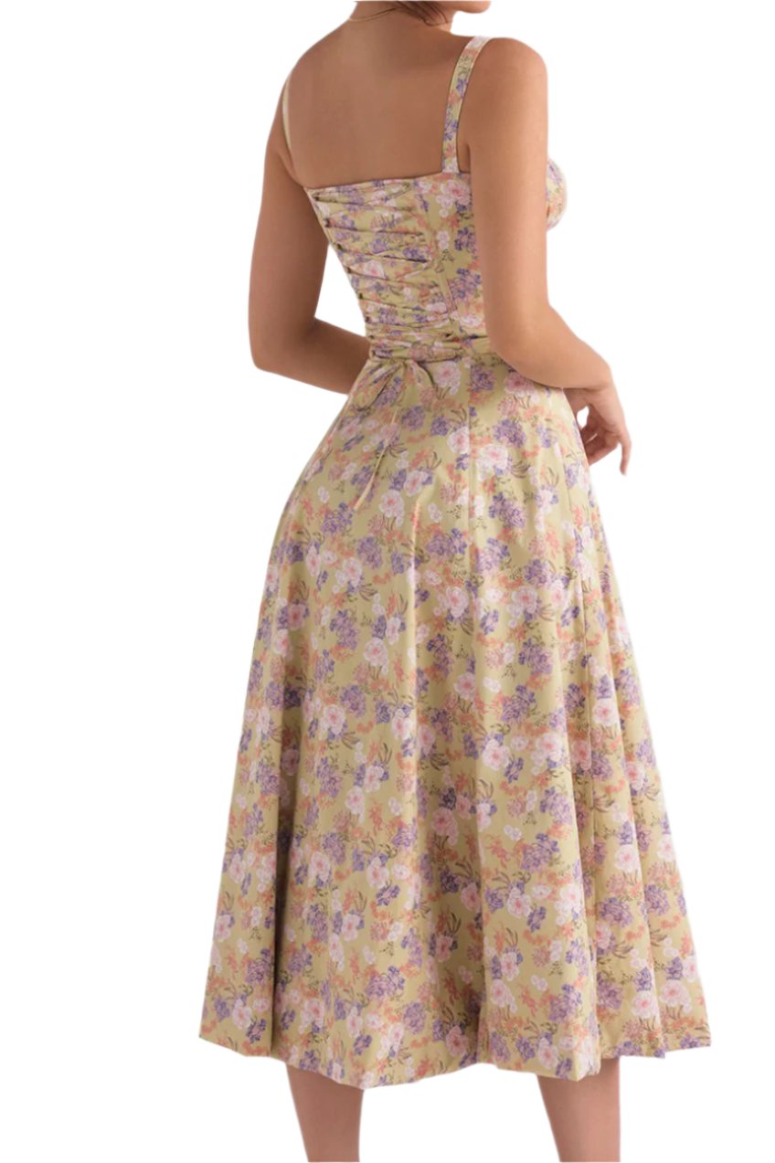 Gaelane - Elegant waist dress - Flattering and stylish Jaune