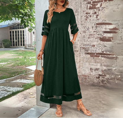 Galatée - Maxi-robe élégante et intemporelle Vert