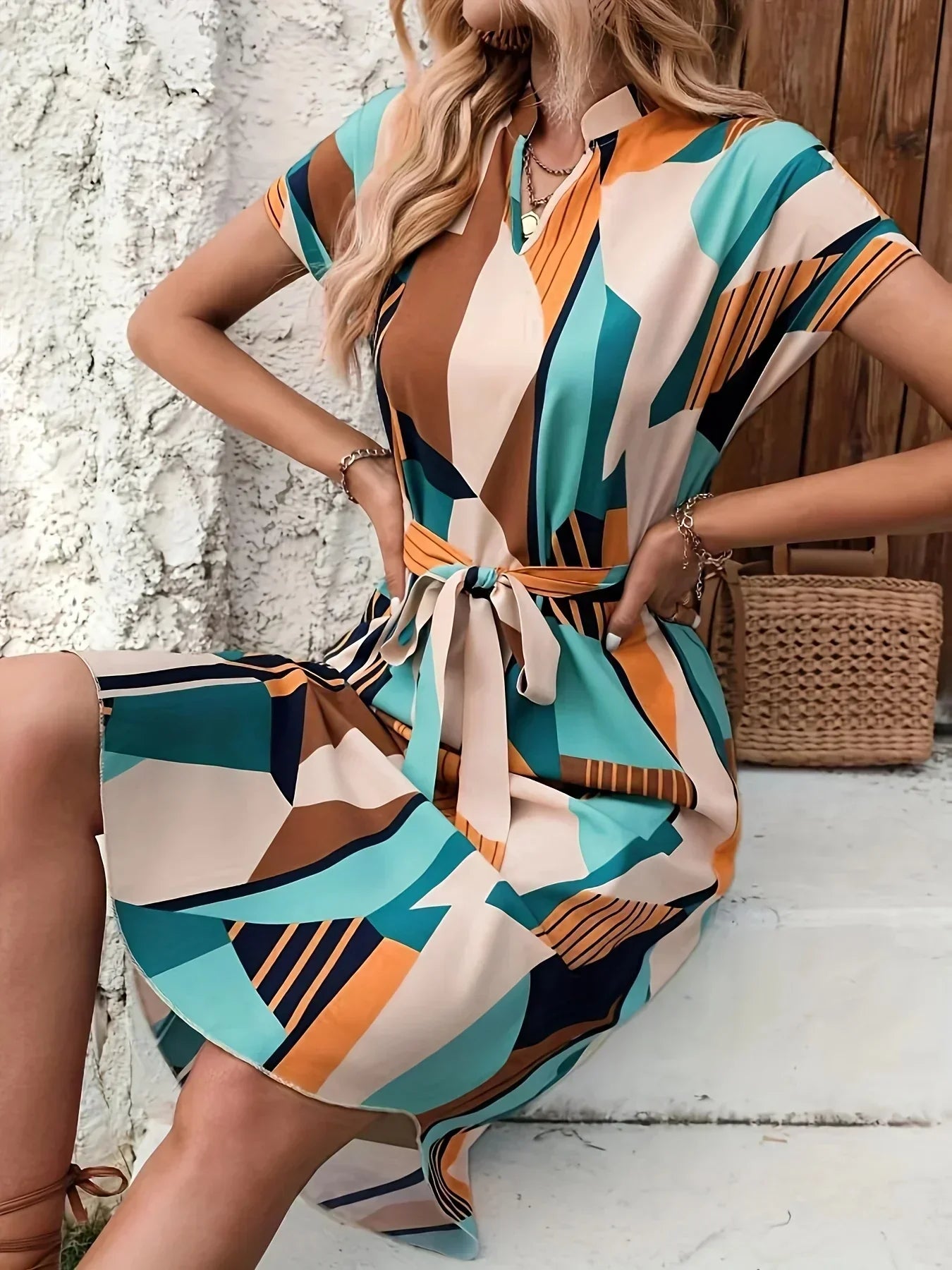 Galiah - Robe femme confortable pour le printemps et l'été Multicolore 5