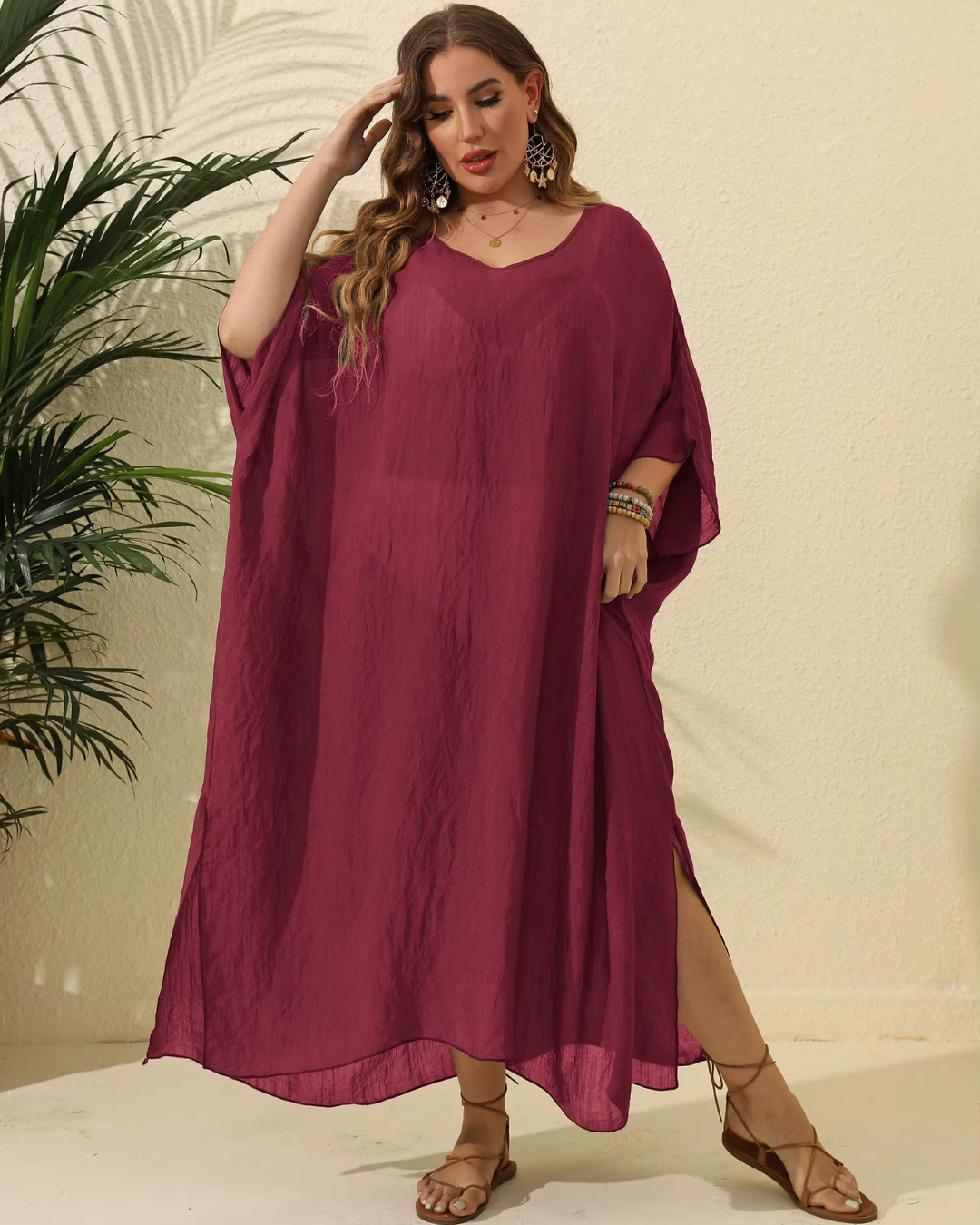 Gennifer - Robe minimaliste pour les journées d'été décontractées et les loisirs Rouge