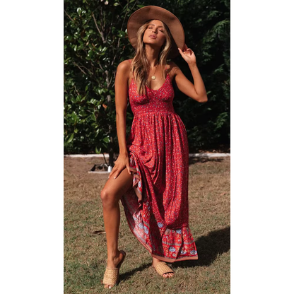Gilly - Robe enchanteresse pour les jours d'été ensoleillés et les vacances Rouge 