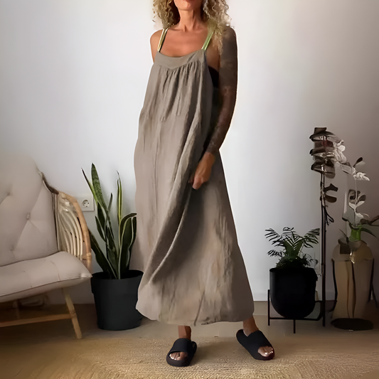 Ginette - Robe d'été confortable Kaki