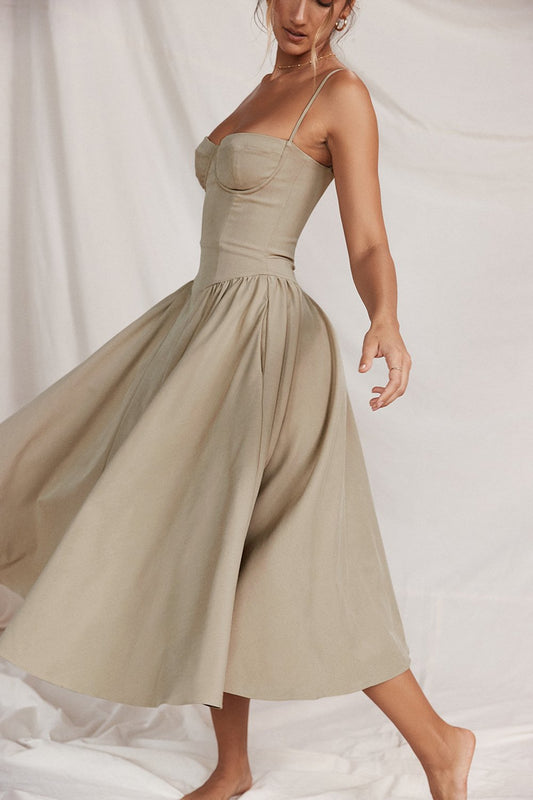 Hélène – Robe Midi Femme Ample et Légère à Bretelles 1