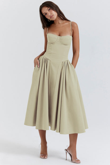 Hélène – Robe Midi Femme Ample et Légère à Bretelles 6