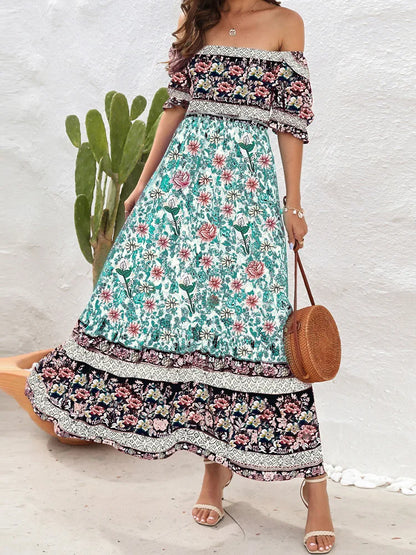 Héloïse - Robe soleil femme fleurie Vert