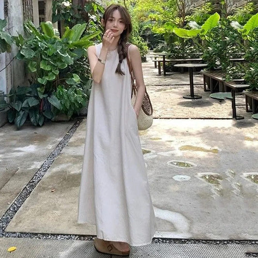Hazar - Robe gilet caraco sans manches Blanc