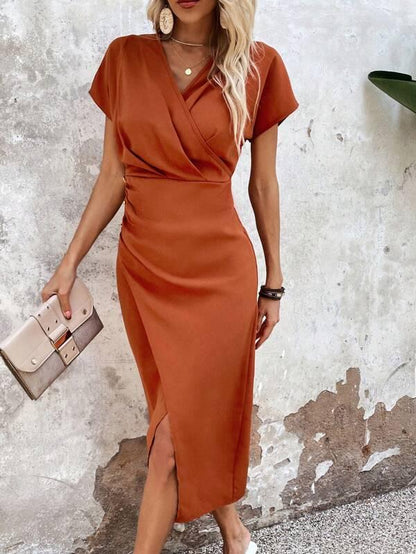 Henriette - Robe midi femme col V L'Orange 6