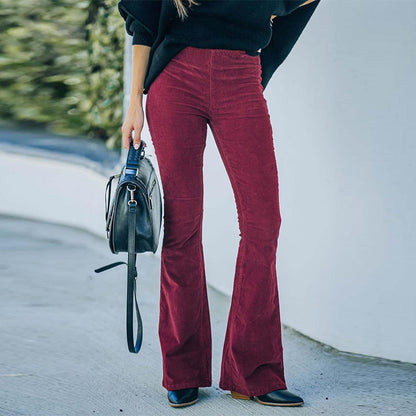 Hermine – Pantalon Long Femme en Velours Côtelé Extensible 3